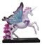 Ebros Rose Khan Fantasy Lilac Butterfly Unicorn Mare Horse Figurine 7.25"H