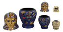 Ebros 3 Piece Set Pharaoh King TUT Sarcophagus Coffins with Mummy Nesting Doll Matroyshka Figurines 6" Tall - Ebros Gift