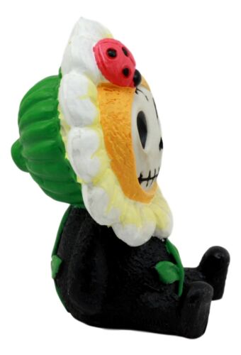 Ebros Eco Green Sunflower Daisy Furrybones Figurine 3" H Hooded Costume Skeleton Monster Sculpture Decor Collectible