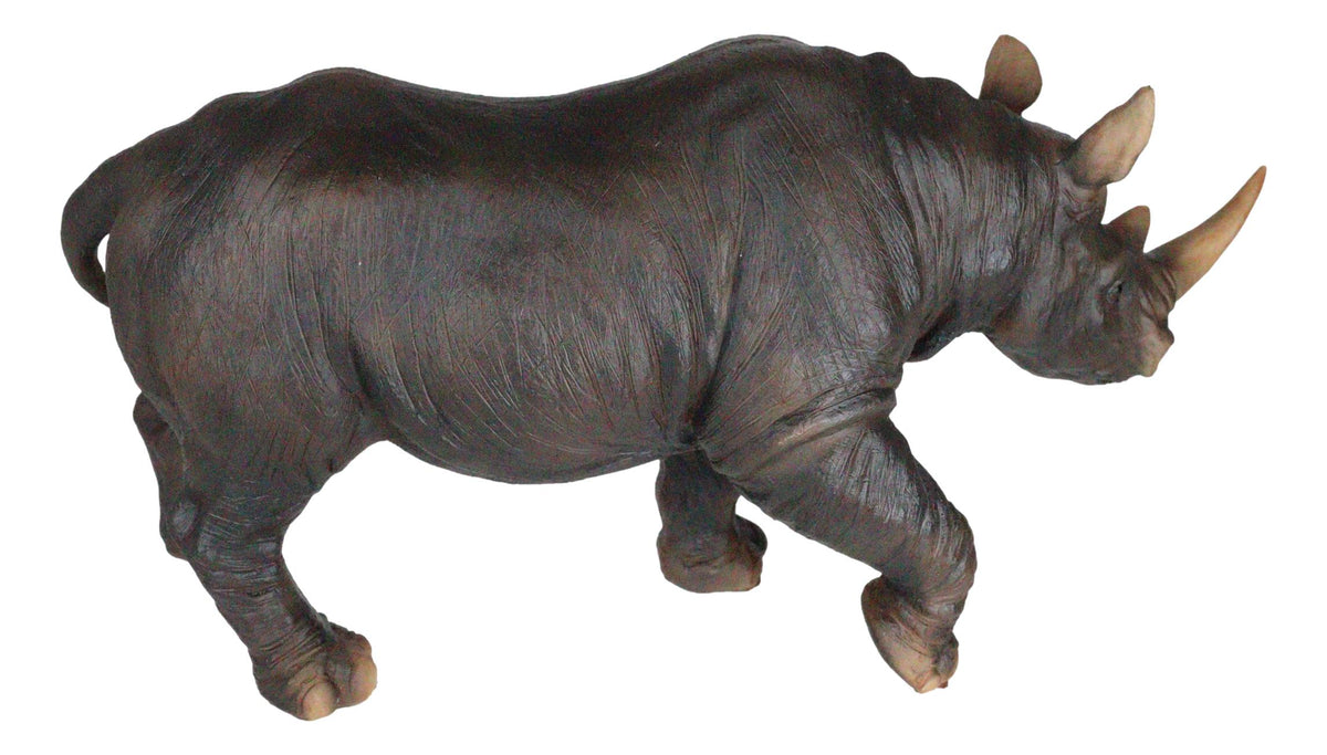 Ebros African Safari Grasslands Rhinoceros Beast Decorative Figurine 11" Long - Ebros Gift