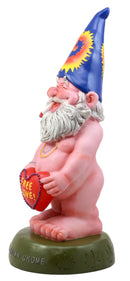 Ebros Free Spirited Smoking Naked Hippie Gnome Statue 13.5"H