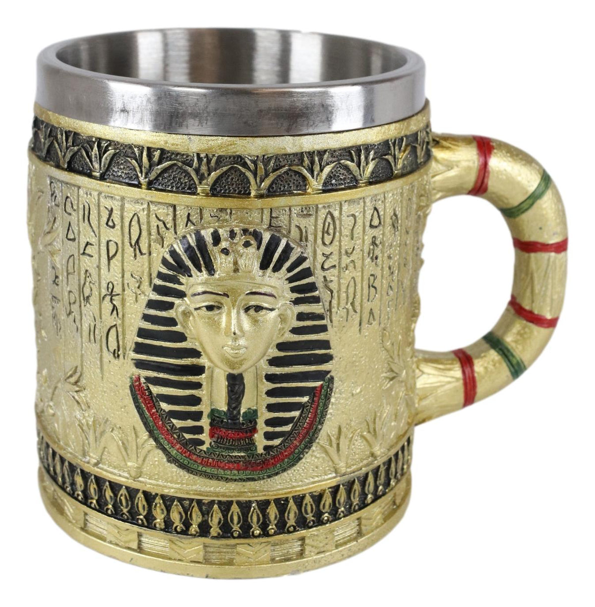 Ebros Egyptian Theme Dynasty Pharaoh King Tut Mask Bust Coffee Cup Mug Beer Tankard