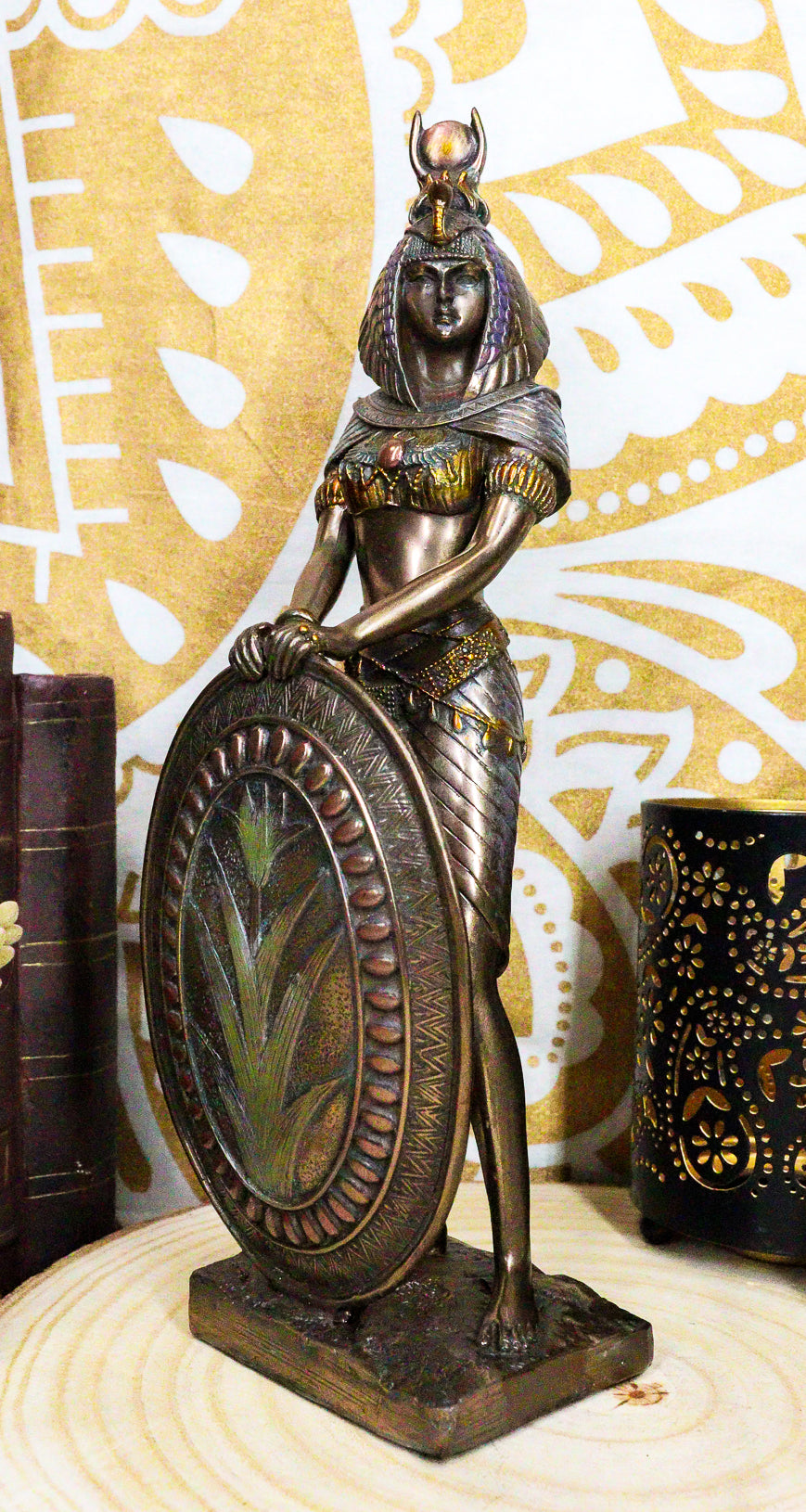 Ebros Standing Isis Statue Egyptian Goddess Bronze Finish Figurine