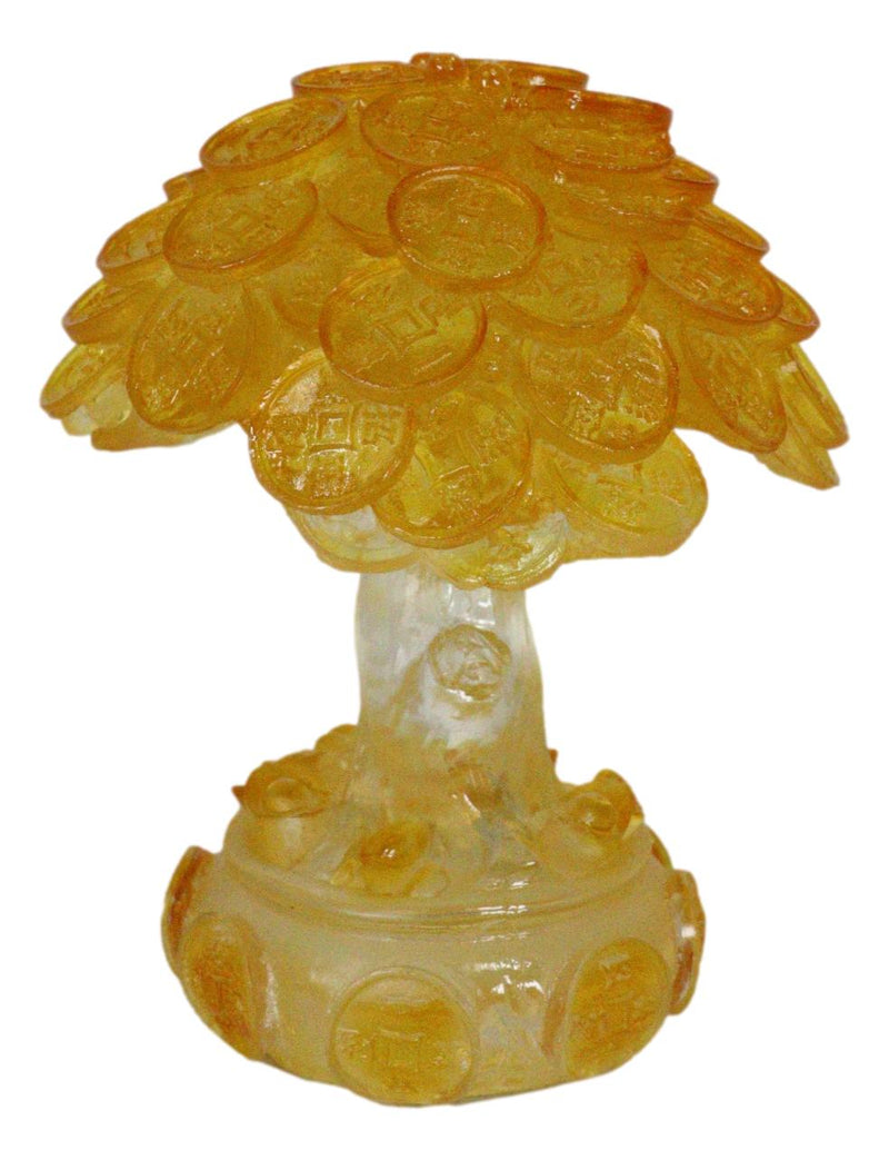 Translucent Feng Shui Golden Money Prosperity Tree Statue Luck Wealth Talisman