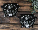 Set Of 4 Wicca Occult Bat Brew Vampire Bats Cauldron Ceramic Cork Coasters