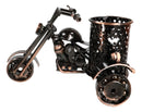 Classic Chopper Bike Motorcycle Metal Desktop Stationery Holder Organizer