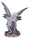 Ebros Silver Haired Winter Fairy Holding Red Rose Figurine Fairy Garden