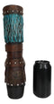 Rustic Western Country Turquoise Frills Faux Tooled Leather Cowgirl Boot Vase