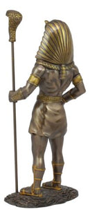 Egyptian Pharaoh King Tut With Cobra Sceptre & Royal Nemes Statue Gods of Egypt