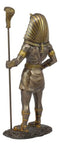 Egyptian Pharaoh King Tut With Cobra Sceptre & Royal Nemes Statue Gods of Egypt