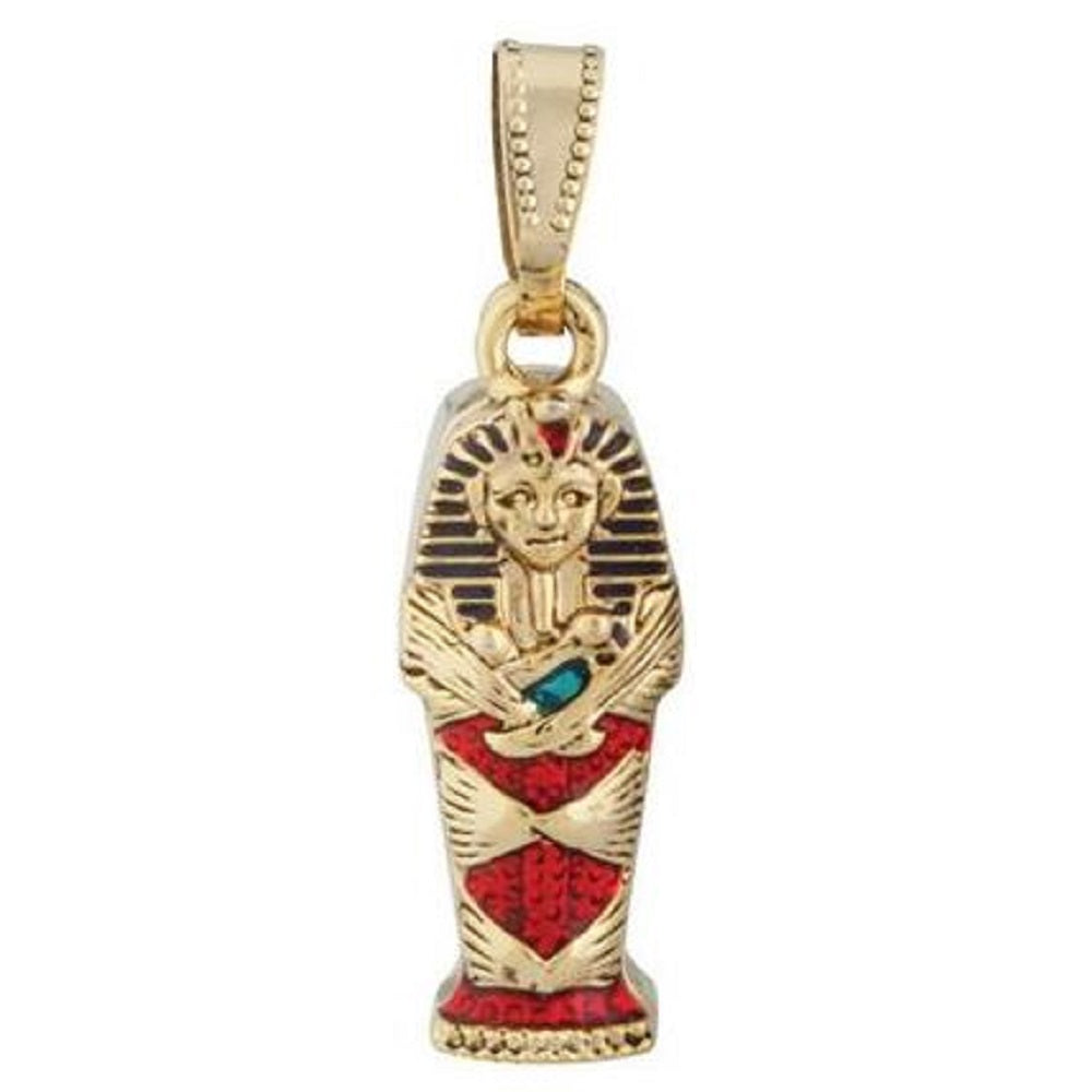 Ebros Egyptian King Tut Coffin Sarcophagus Pendant Jewelry Accessory Egypt Necklace