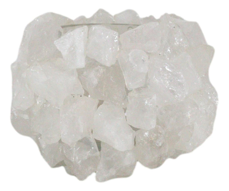 Quartz Crystal Mineral Stone Rocks Floral Vase Contemporary Accent Sculpture