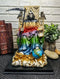 Ebros Rainbow Robe Holy Santa Muerte Seated On Throne with Scythe Statue 10.5"H
