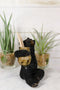 Ebros Woodlands Forest Black Bear Sitting With Wooden Barrel Toothpick Holder Figurine