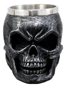 Ebros Dark Silver Immortal Skull Coffee Mug Demon Beer Stein Tankard  14oz