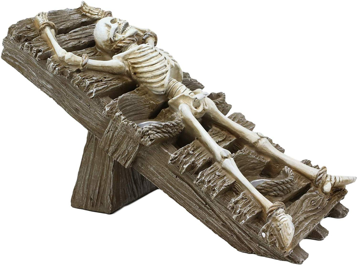 Ebros Skeleton Oracle Trio Candle Holder Figurine 12.5"L Ossuary Home Decor