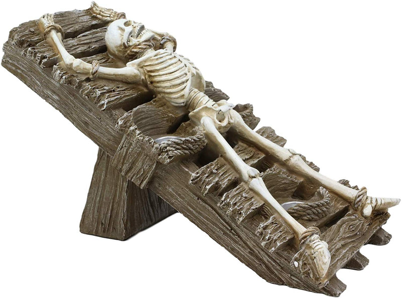Ebros Skeleton Oracle Trio Candle Holder Figurine 12.5"L Ossuary Home Decor