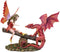Ebros Amy Brown Elf Fire Fairy with Red Dragon On Wood Logs Seesaw Statue 8.5" H