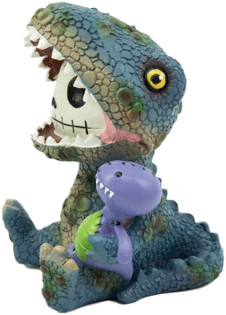 Ebros Larger Furry Bones Rex The Tyrannosaurus and Purple Dinosaur Skeleton 4"H - Ebros Gift