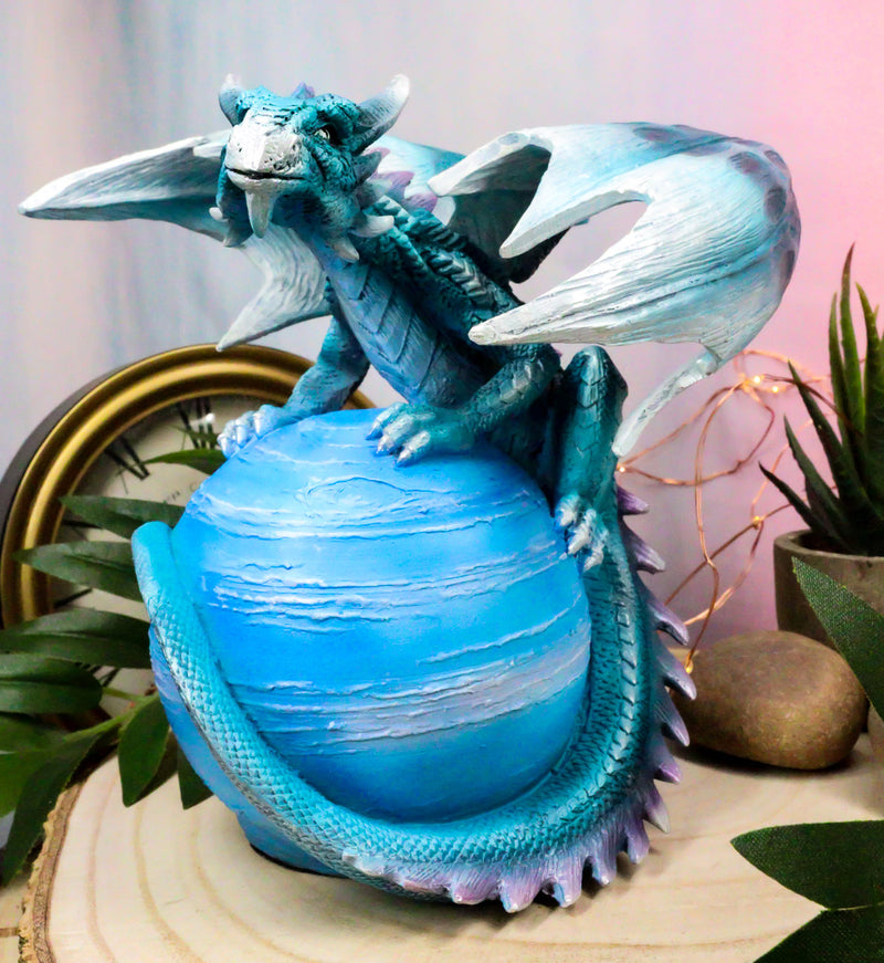 Ebros Celestial Galaxy Planet Mercury Terrestrial Blue Guardian Dragon Figurine Decor