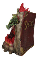 Pentagram Star Green Dragon of Bibliography On Spell Book With LED Fire Breath