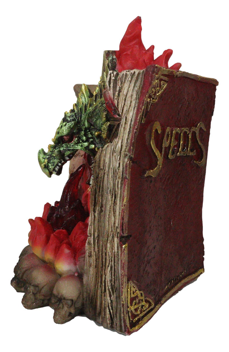 Pentagram Star Green Dragon of Bibliography On Spell Book With LED Fire Breath