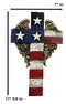 Western Star Spangled Banner USA Flag With Angel Wings Patriotic Wall Cross