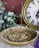 Day of The Dead Floral Sugar Skull Incense Burner Holder Medallion Dish Statue