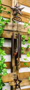 Rustic Western Lone Star With Barbed Wire Cords And Pistol Guns Wind Chime Decor