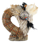 Southwestern Native Indian Dreamcatcher Feathers With Heart Decorative Figurine