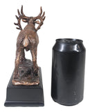 Large Wapiti Bull Elk Deer Rustic Bronze Electroplated Finish Statue With Base