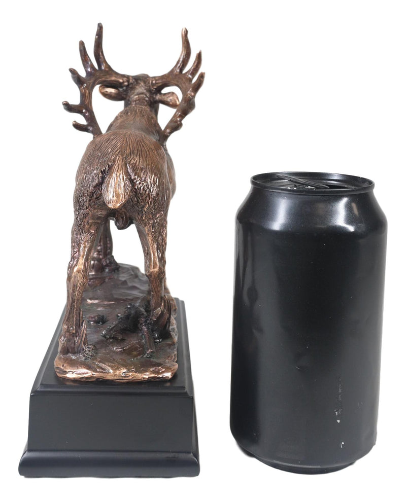 Large Wapiti Bull Elk Deer Rustic Bronze Electroplated Finish Statue With Base