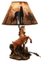 Ebros Rearing Wild Chestnut Horse Stallion Desktop Table Lamp With Shade Home Decor