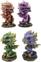 Ebros Gift Set of 4 Whimsical Wyrmling Baby Dragons Bobblehead Small Figurines