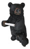 Western Black Mother Bear With Cub Toilet Paper Holder Floor Standing Figurine