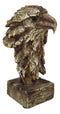 Faux Wood Carving Resin Rustic Wildlife American Bald Eagle Head Bust Figurine