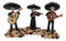 Day Of The Dead Black Mariachi Band Skeleton Folk Musician Figurines Set of 3