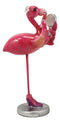 Ebros Fashion Diva Pink Flamingo In Red Pumps With Hand Mirror & Lipstick Statue