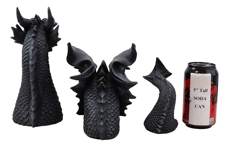 Swimming Castle Moat Dragon Lawn Garden Centerpiece Statue 3 Piece 21"L Total