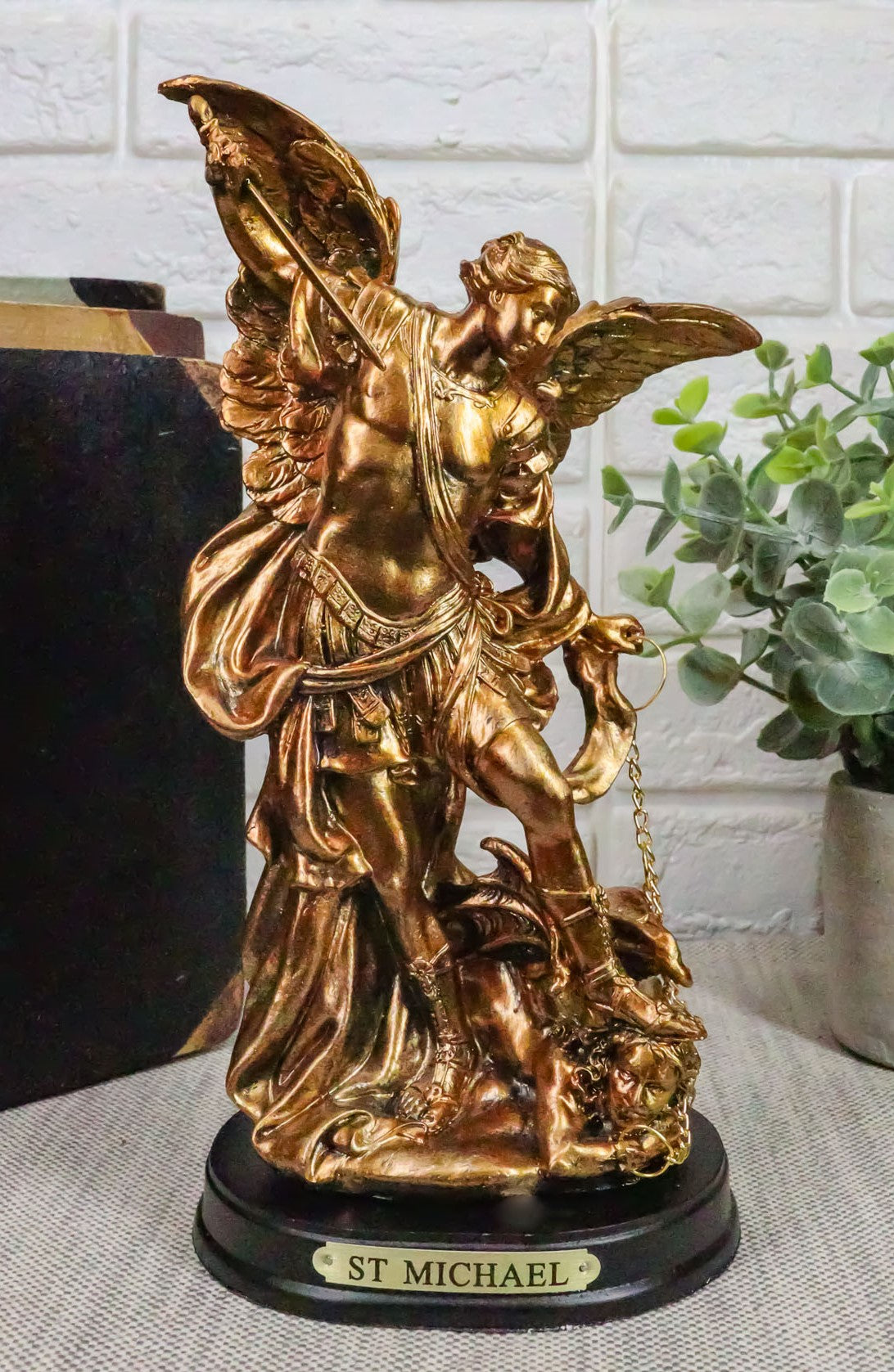 Ebros Byzantine Catholic Church Archangel Michael Slaying Lucifer Statue 8"H - Ebros Gift