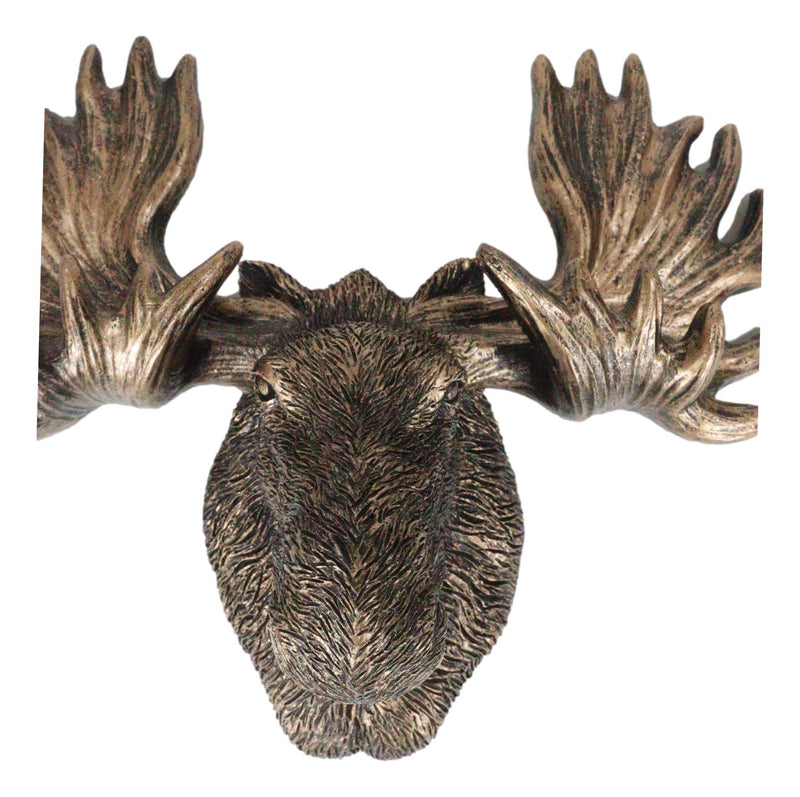 Western Rustic Bull Moose Head Wall Multi Point Key Coat Hooks Plaque Decor