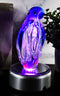 Ebros Hand Blown Glass Glow In The Dark Jellyfish W/ Blue Octopus Figurine