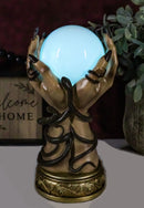 Psychic Fortune Teller Witch Hands With Snakes Rotating LED Glass Gazing Ball