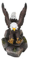 Patriotic Freedom End to End American Bald Eagles Bookends Pair Set Sculptures