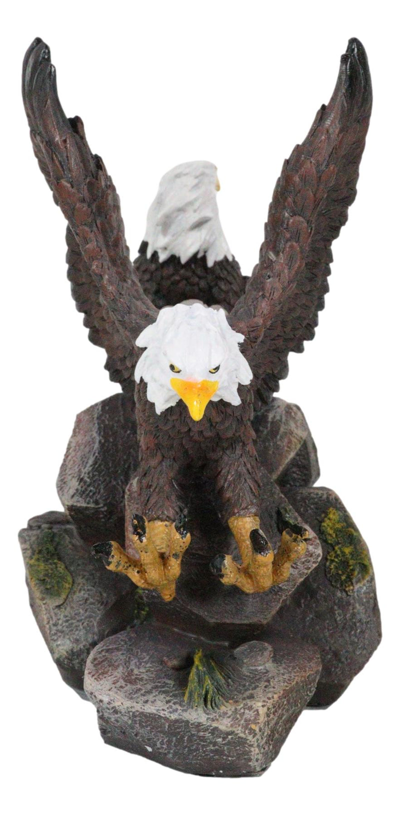 Patriotic Freedom End to End American Bald Eagles Bookends Pair Set Sculptures