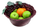 Ebros 12.75"Wide Home Decor Accent Red Cabbage Leaf Fruit Or Salad Serving Bowl - Ebros Gift