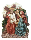 Ebros Christian Catholic Stations of The Cross Statue Way of The Sorrows Via Crucis Jesus Christ Path to Calvary Crucifixion Decor Figurine (Station 8 Jesus Meets The Women of Jerusalem)