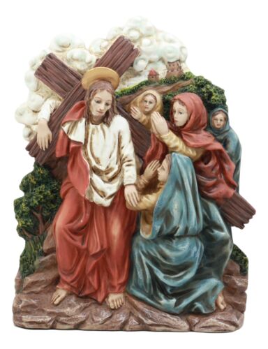 Ebros Christian Catholic Stations of The Cross Statue Way of The Sorrows Via Crucis Jesus Christ Path to Calvary Crucifixion Decor Figurine (Station 8 Jesus Meets The Women of Jerusalem)