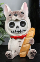 Ebros Furrybones French Bulldog With Baguette Bread Skeleton Statue Toy Furry Bones