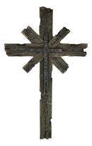 Rustic Faux Wood Inspirational Words Faith Love Hope Multi Layered Wall Cross